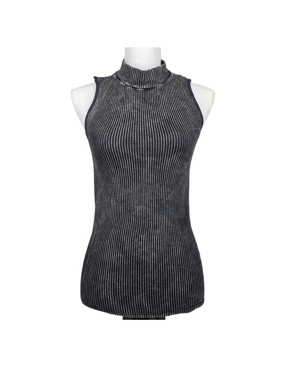 FREE PEOPLE INTIMATELY FP DISTRESSED RIBBED SLEEVELESS TOP – SIZE M/L – BLACK